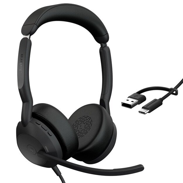 Jabra Evolve2 50 Headset Wired Head-band Office/Call center USB Type-C / USB Type-A Bluetooth Black