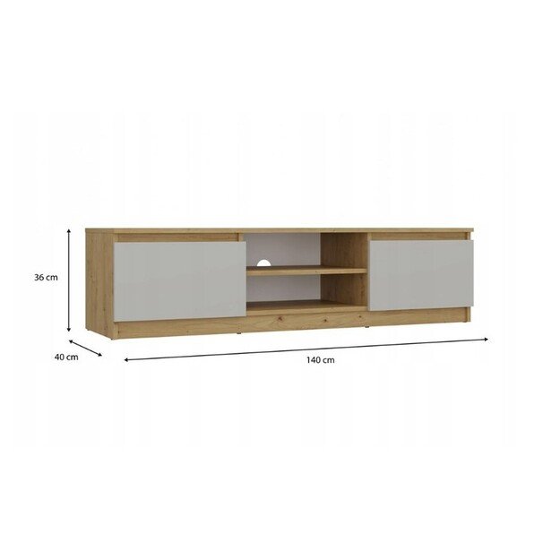 MALWA 140 TV cabinet, artisan oak/cashmere
