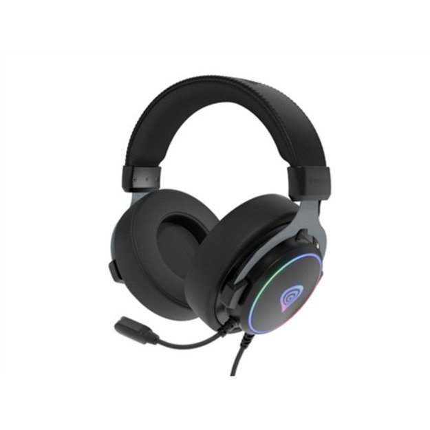 GENESIS NEON 764 RGB OVER-EAR HEADPHONES WITH MICROPHONE BACKLIGHT BLACK USB