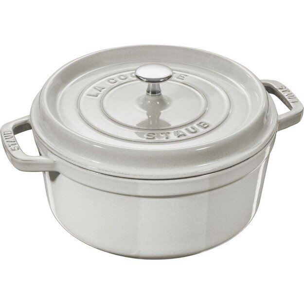 Staub Round Cast Iron Pot - 3.8 ltr, White Truffle