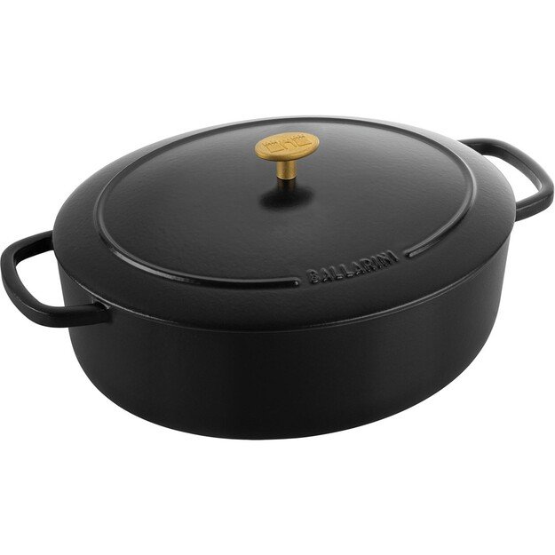 Ballarini Bellamonte Oval Cast Iron Casserole - Black, 6.5 ltr