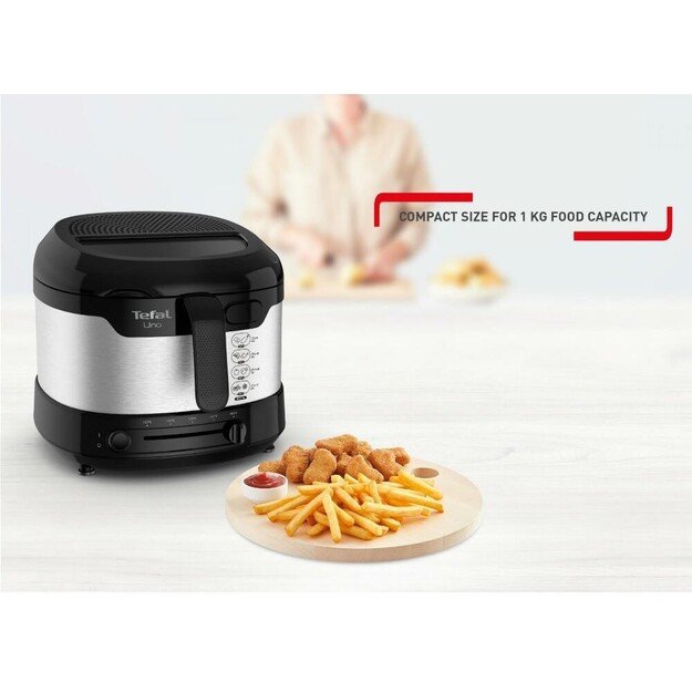 Tefal FF215D Deep fryer Single Black,Stainless steel Stand-alone 1600 W