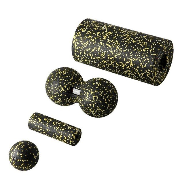 HMS FSBM04 massage set rollers and balls (4 pcs) black/yellow