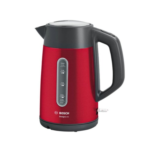 Bosch | Kettle | DesignLine TWK4P434 | Electric | 2400 W | 1.7 L | Stainless steel | 360&deg; rotational base | Red/Black