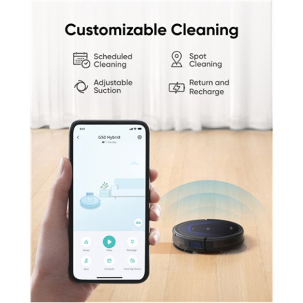 Anker Eufy | Robot Vacuum Cleaner | G50 Hybrid | Wet&Dry | Operating time (max) 180 min | 2600 mAh | Dust capacity 0.35 L | 5000