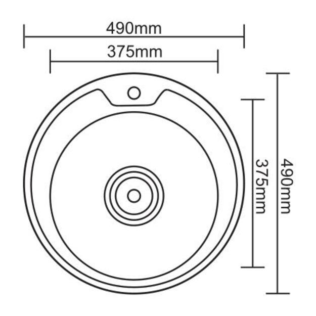 Nerūdijančio plieno plautuvė D4949UA 0.6mm su sifonu