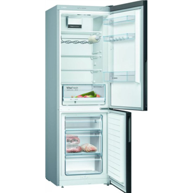 Bosch | Refrigerator | KGV36VBEAS | Energy efficiency class E | Free standing | Combi | Height 186 cm | Fridge net capacity 214