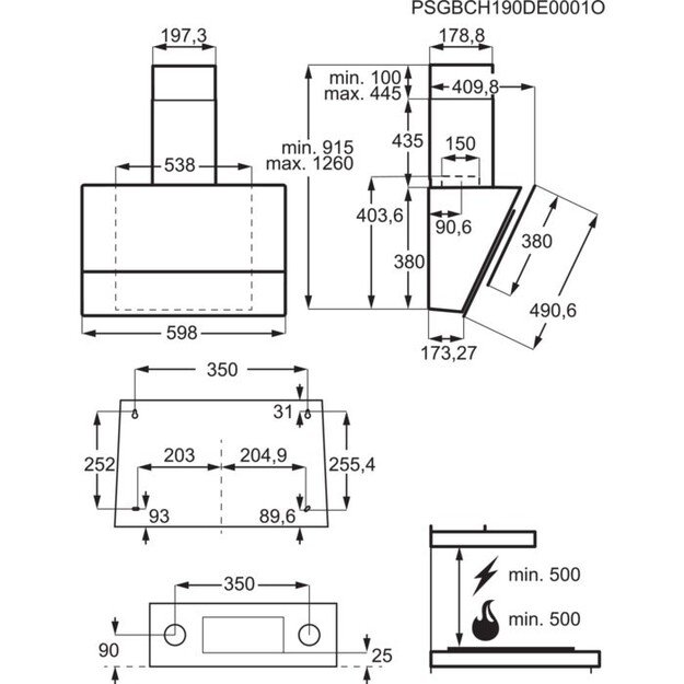 Electrolux LFV616K Wall-mounted Black 700 m