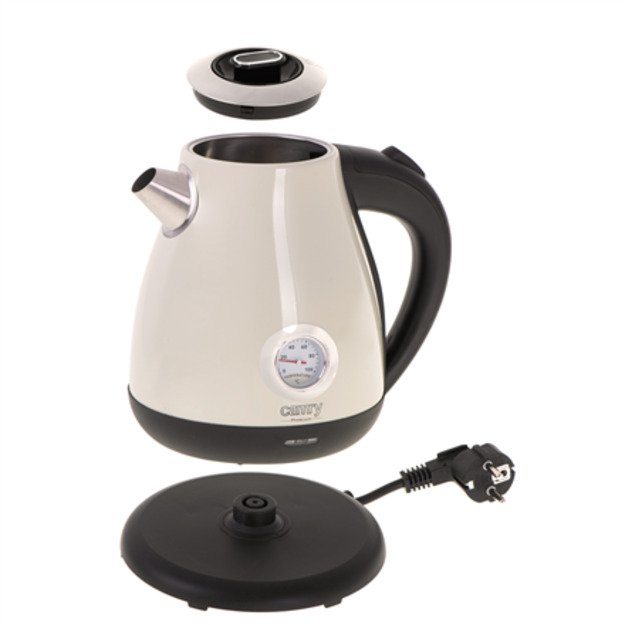 Camry | Kettle with a thermometer | CR 1344 | Electric | 2200 W | 1.7 L | Stainless steel | 360° rotational base | Cream