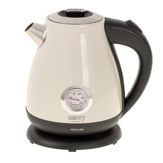 Camry | Kettle with a thermometer | CR 1344 | Electric | 2200 W | 1.7 L | Stainless steel | 360° rotational base | Cream