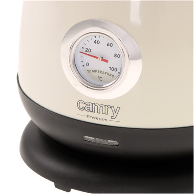 Camry | Kettle with a thermometer | CR 1344 | Electric | 2200 W | 1.7 L | Stainless steel | 360° rotational base | Cream