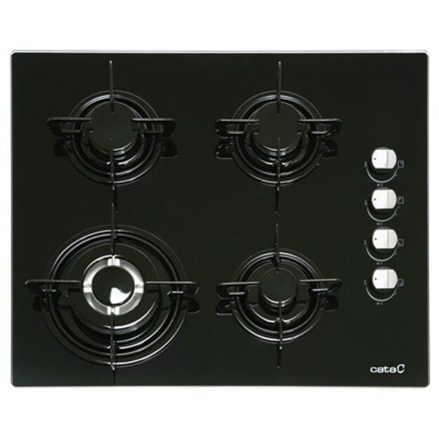 CATA | Hob | CI 631 A/A 08041412 | Gas on glass | Number of burners/cooking zones 4 | Rotary knobs | Black