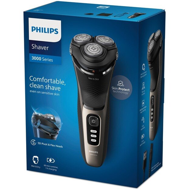 Philips S3242/12 men s shaver Rotation shaver Trimmer Black, Gold