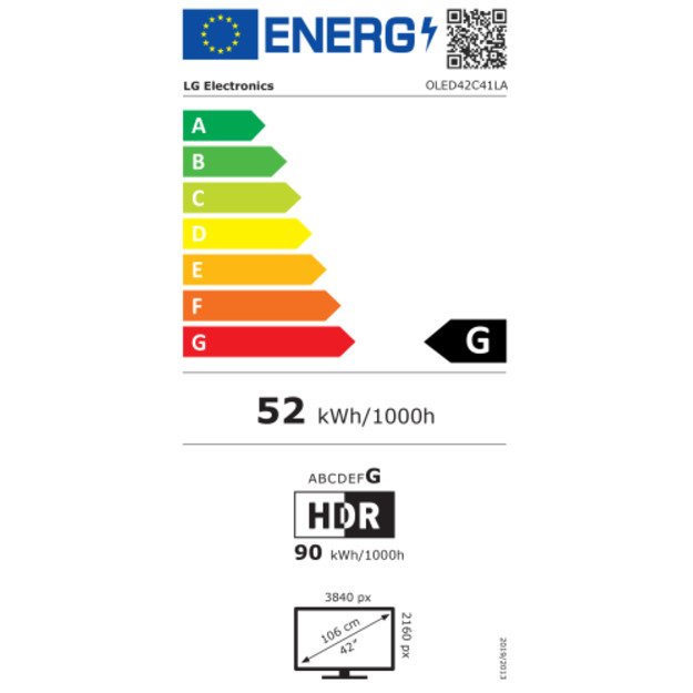 LG OLED evo AI OLED42C41LA (2024) Televizorius 42   4K UHD 3840x2160, Smart TV, Juoda