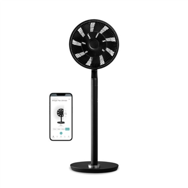 Duux | Fan | Whisper Flex Ultimate Smart | Stand Fan | Black | Diameter 34 cm | Number of speeds 30 | Oscillation | 3-26 W | Yes