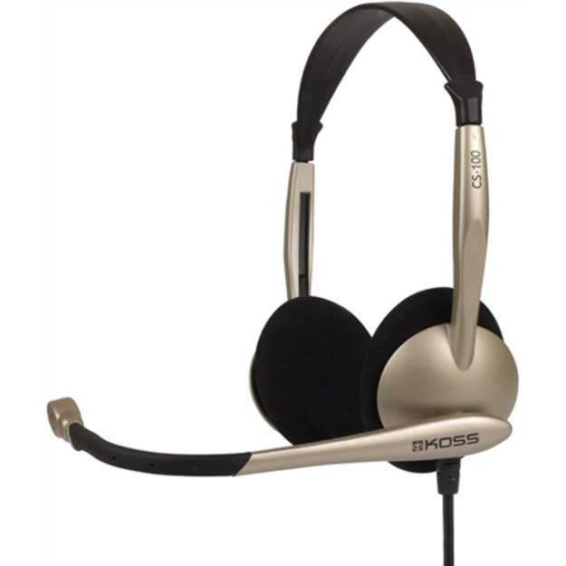 Koss | Headphones | CS100USB | Wired | On-Ear | Microphone | Noise canceling | Gold