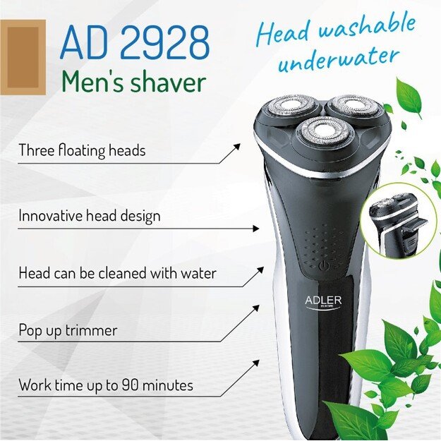 Adler | Shaver | AD 2928 | Operating time (max) 90 min | Black