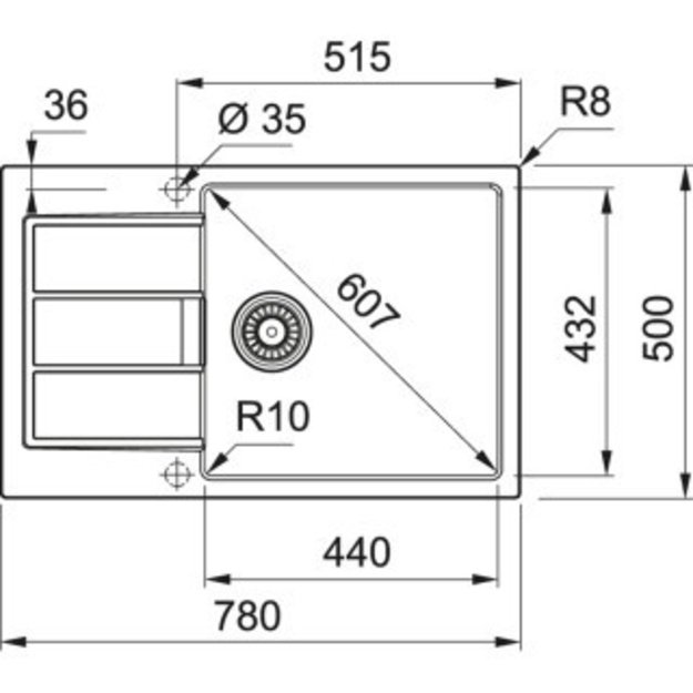 FRANKE S2D- 611-78XL su papastu ventiliu  143.0670.832