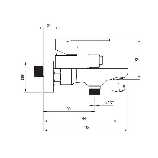 Vonios maišytuvas Deante Alpinia, BGA_010M, chromo 1