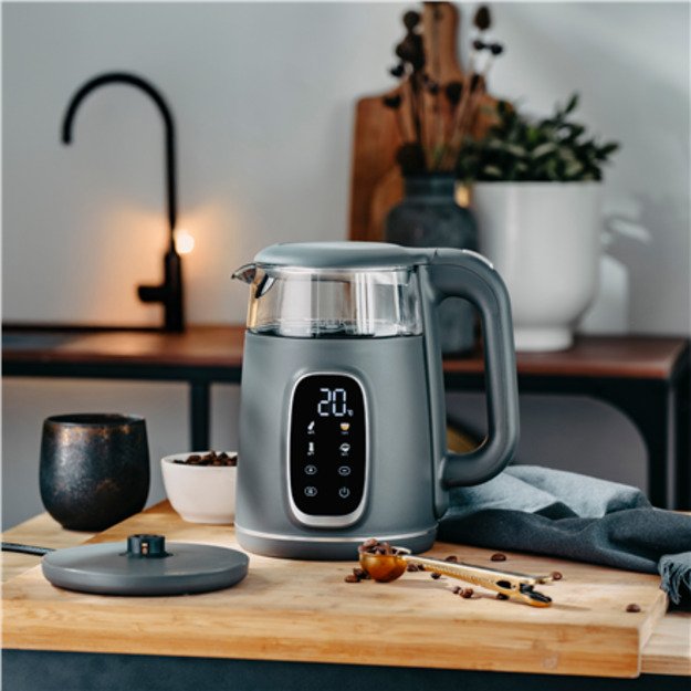 Adler Kettle with LED Display | AD 1305 | Electric | 2200 W | 1.7 L | Plastic | 360&deg; rotational base | Grey 1