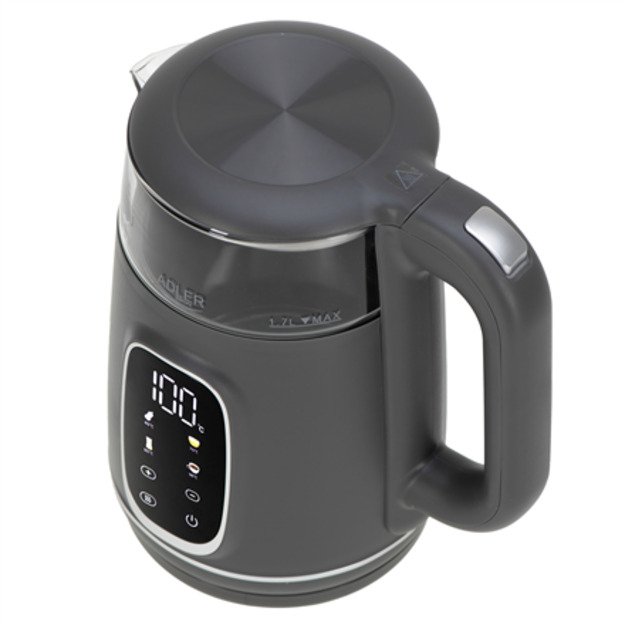 Adler Kettle with LED Display | AD 1305 | Electric | 2200 W | 1.7 L | Plastic | 360&deg; rotational base | Grey 8
