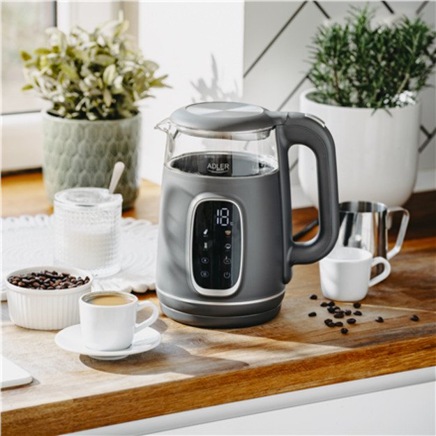 Adler Kettle with LED Display | AD 1305 | Electric | 2200 W | 1.7 L | Plastic | 360&deg; rotational base | Grey 2