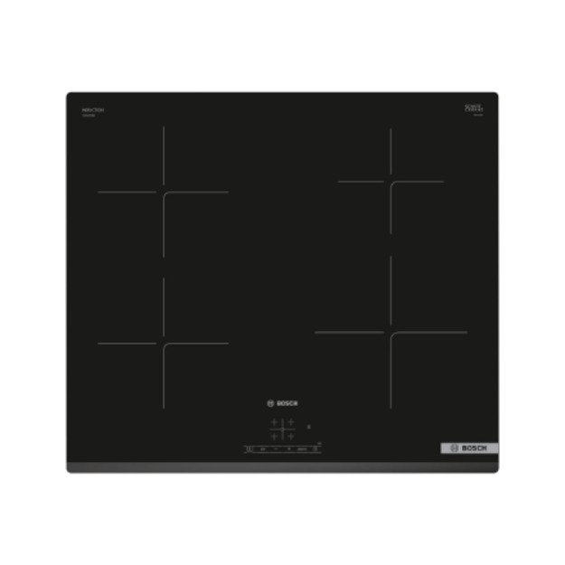 Bosch | Hob | PUE63KBB6E | Induction | Number of burners/cooking zones 4 | Touch | Timer | Black