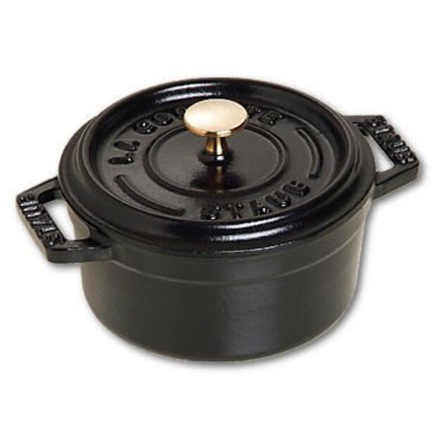 Staub Mini Round Cast Iron Pot - 250 ml, Black
