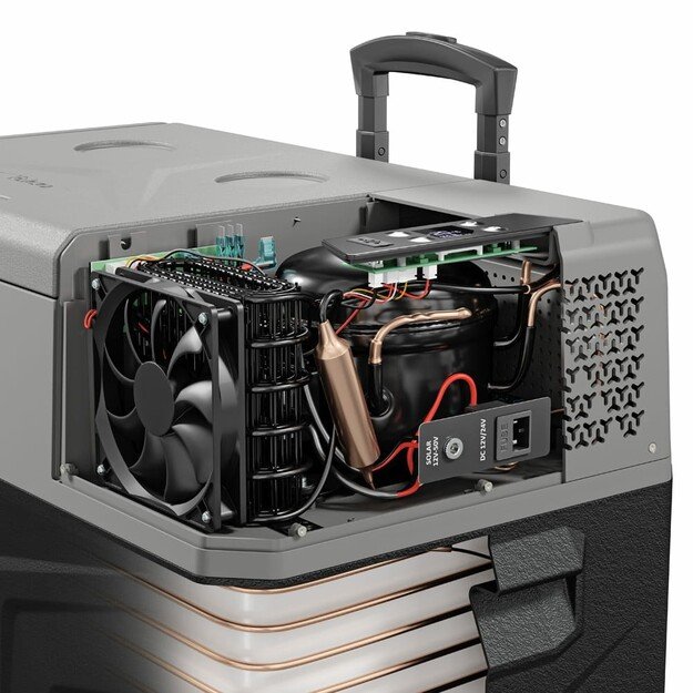 Kilnojams mini šaldytuvas kompres. Yolco BCX30 Grey 6