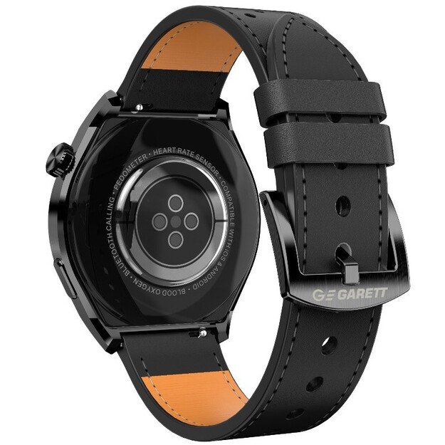 Išmanusis laikrodis su lietuvišku meniu Garett V12 Black leather 4