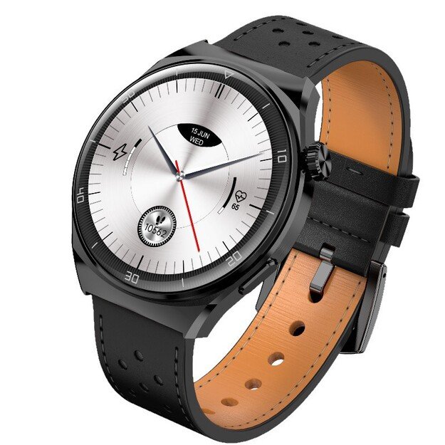 Išmanusis laikrodis su lietuvišku meniu Garett V12 Black leather 6