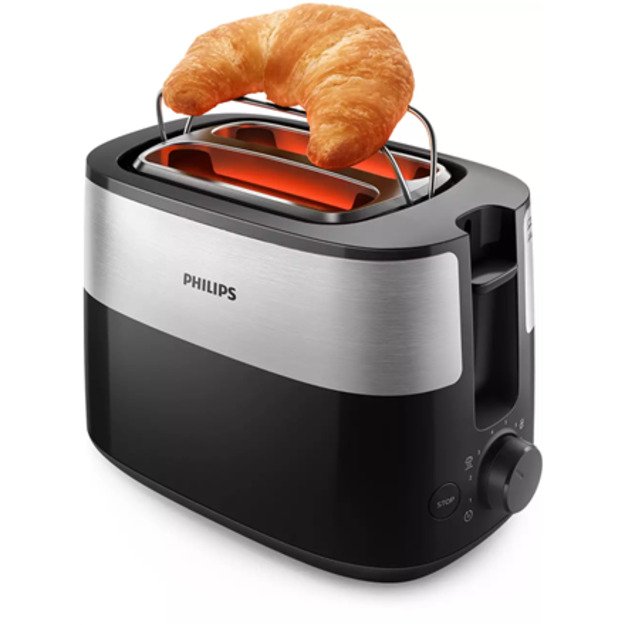 Philips | Toaster | HD2516/90 Daily Collection | Power 830 W | Number of slots 2 | Housing material Plastic | Black 2