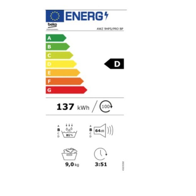 Profesionali džiovyklė su &scaron;ilumos siurbliu Beko Premium Professional, AWZ 9HPS/PRO BP, 9 kg
