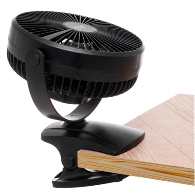 Adler Rechargeable Clip-on Desk Fan | AD 7342 | Table Fan | Black | Diameter 15.5 cm | Number of speeds 3 | Oscillation | 5 W 1