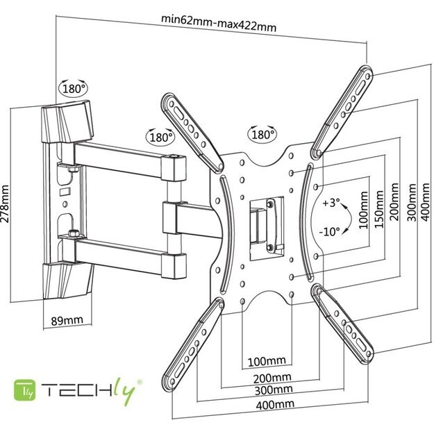 TV Wall Mount 32-55  LED/LCD 30kg Swivel Tilt