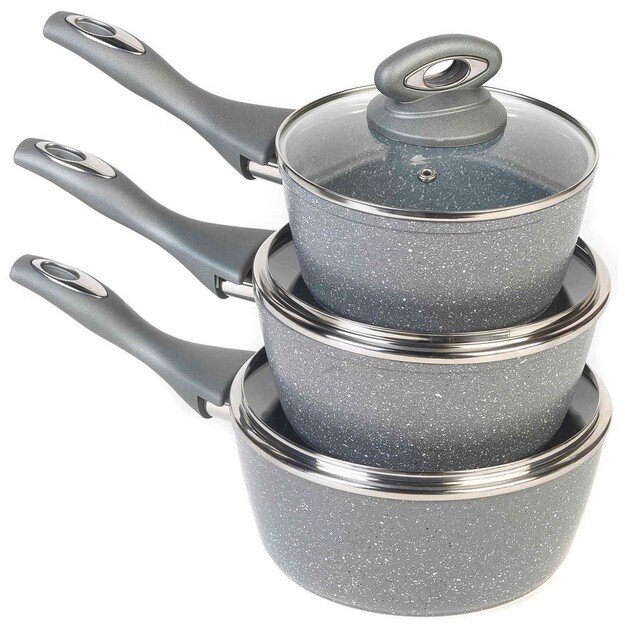 Salter BW02986G1EU7 Marblestone 3-Piece Saucepan Set - 16/18/20cm 8