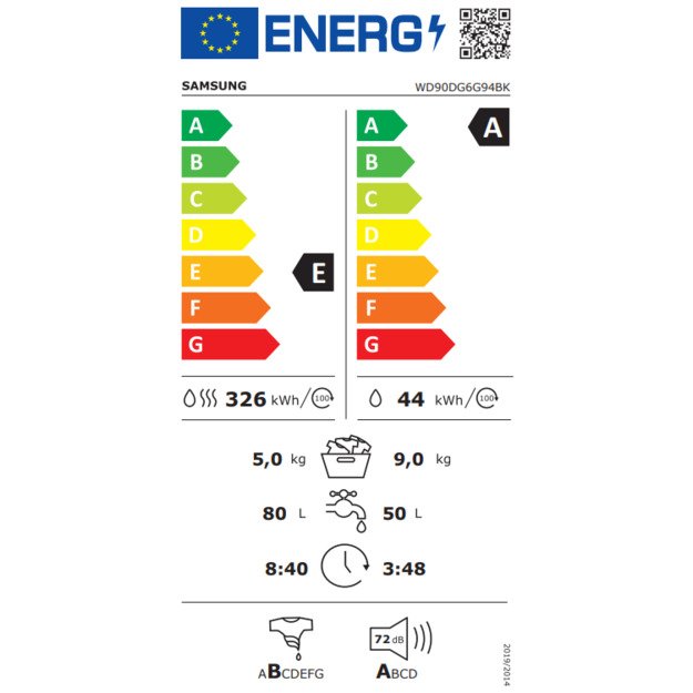 Skalbyklė-Džiovyklė SAMSUNG WD90DG6G94BKU4