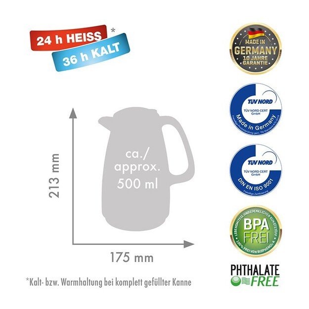 Rotpunkt Thermos jug, 1.5 l, sparking black (black)