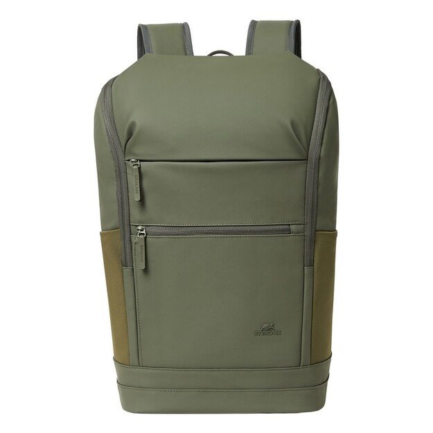 Rivacase Eden backpack Travel backpack Olive PU leather, Polyester, Recycled polyethylene terephthalate (rPET)