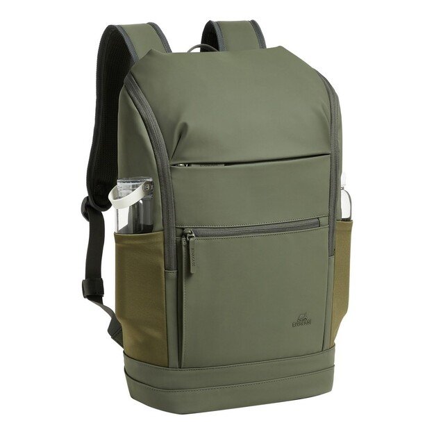 Rivacase Eden backpack Travel backpack Olive PU leather, Polyester, Recycled polyethylene terephthalate (rPET)