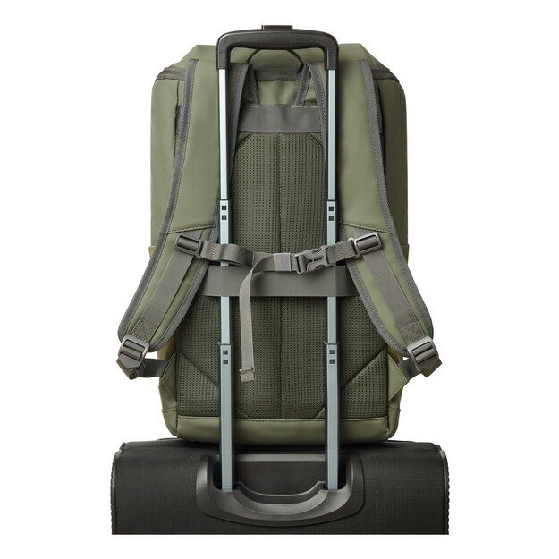 Rivacase Eden backpack Travel backpack Olive PU leather, Polyester, Recycled polyethylene terephthalate (rPET)