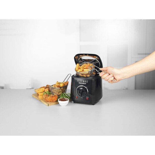 Progress EK2969PBLKVDE Compact Deep Fat Fryer
