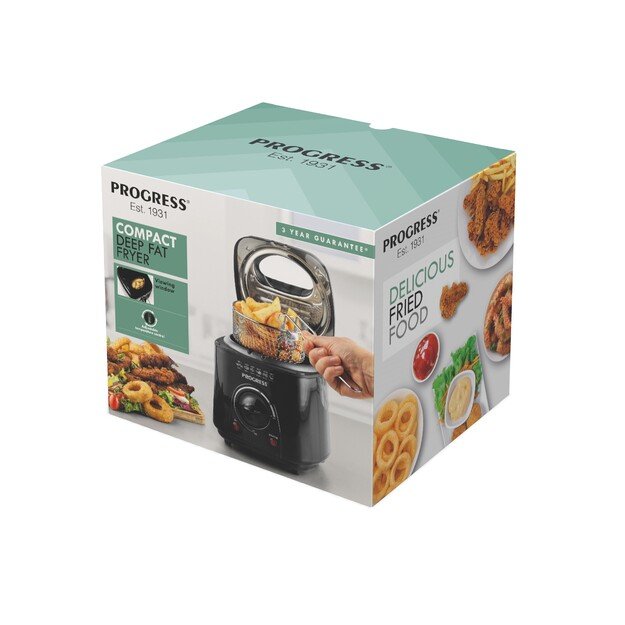 Progress EK2969PBLKVDE Compact Deep Fat Fryer