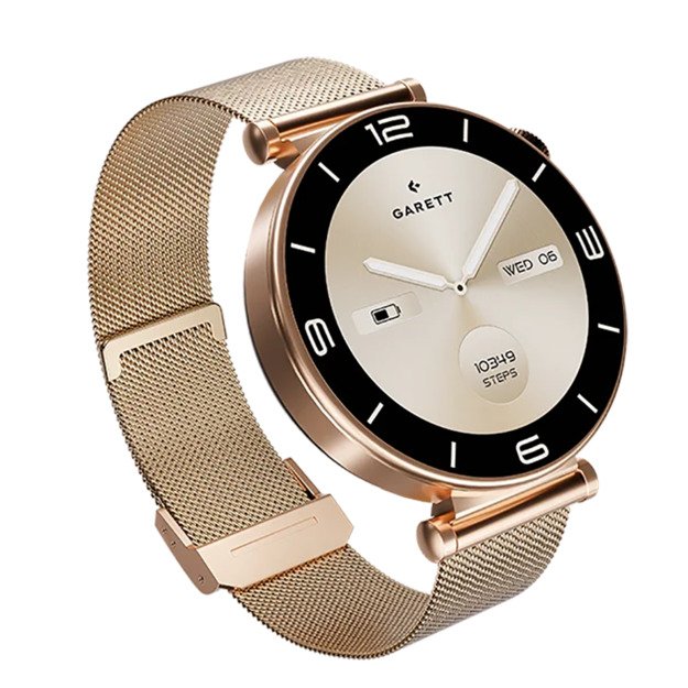 Garett Rose Smartwatch Gold Mesh steel