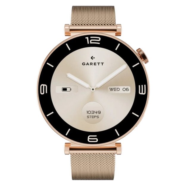 Garett Rose Smartwatch Gold Mesh steel