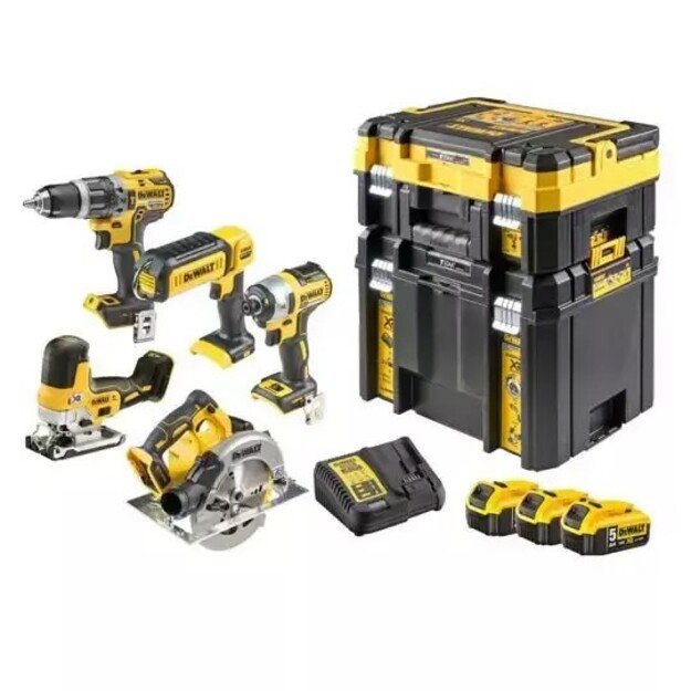 DEWALT. 18V DCK500P3T COMBO KIT (DCD796 + DCF887 + DCS570 + DCS335 + DCL050) 3x5.0Ah 2x TSTAK 1