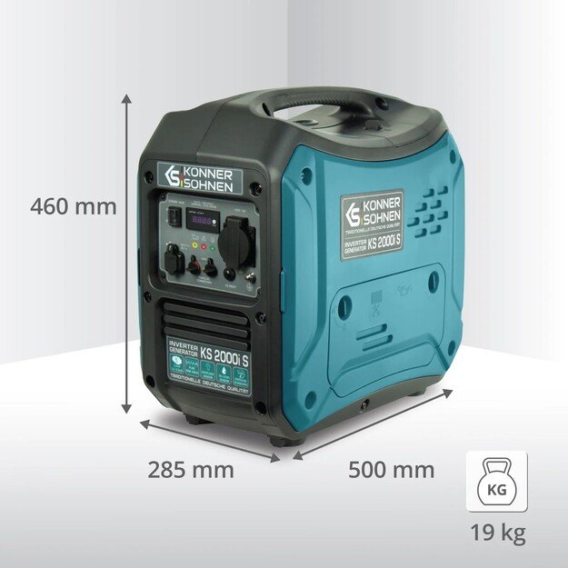 Inverterinis benzininis generatorius KONNER  amp SOHNEN KS 2000i S, 230V, 1800W