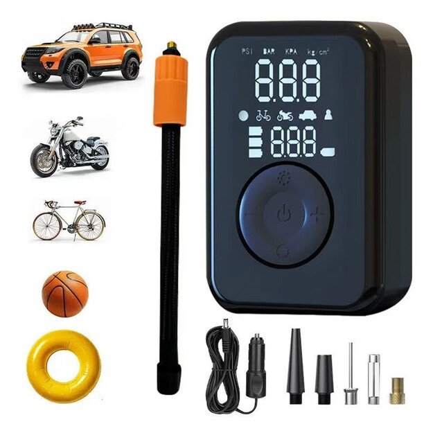 PATONA Electric tire inflator 10.3 bar / 150 PSI Powerbank and LED light Black 7