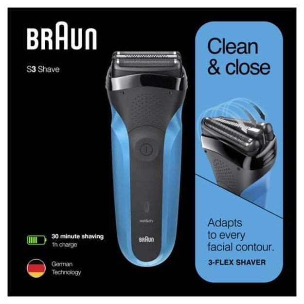 BRAUN Series 3 310S Electric shaver Black, Blue