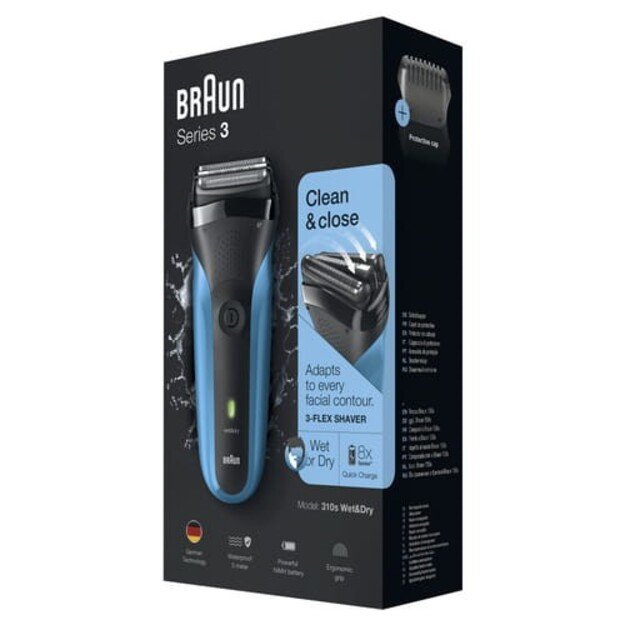 BRAUN Series 3 310S Electric shaver Black, Blue